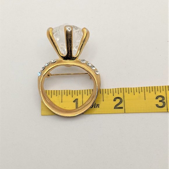 Gaudy Engagement Ring Brooch Pin - Picture 5 of 5